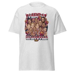 1997 Chicago Bulls 5 Time  Champs  T-Shirt- Ash Grey